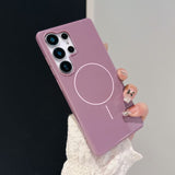 Shiny Simple Thin Circle Magnetic Phone Case For Samsung