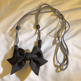 Solid Color Large Bow Back Clip Diagonal Extension Rope Universal Mobile Phone Lanyard