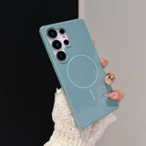 Shiny Simple Thin Circle Magnetic Phone Case For Samsung
