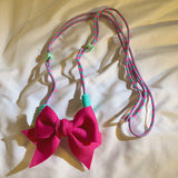 Solid Color Large Bow Back Clip Diagonal Extension Rope Universal Mobile Phone Lanyard