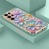 Flower Pattern Plating Soft Silicone Case For Samsung