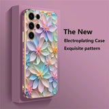 Flower Pattern Plating Soft Silicone Case For Samsung