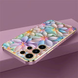 Flower Pattern Plating Soft Silicone Case For Samsung