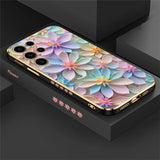 Flower Pattern Plating Soft Silicone Case For Samsung