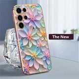 Flower Pattern Plating Soft Silicone Case For Samsung