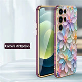 Flower Pattern Plating Soft Silicone Case For Samsung