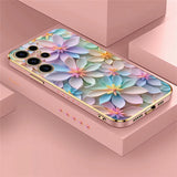 Flower Pattern Plating Soft Silicone Case For Samsung