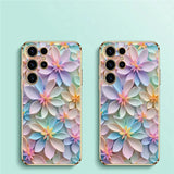 Flower Pattern Plating Soft Silicone Case For Samsung