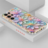 Flower Pattern Plating Soft Silicone Case For Samsung