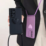 Lanyard Love Heart Silicone Case For Samsung