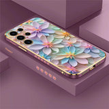 Flower Pattern Plating Soft Silicone Case For Samsung