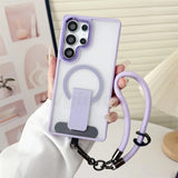Lanyard Magnetic Folding Stand Phone Case For Samsung