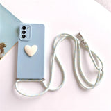 Lanyard Love Heart Silicone Case For Samsung
