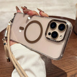 Crossbody Lanyard Necklace Transparent Magnetic Phone Case for iPhone