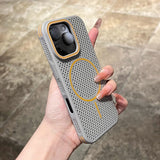 Contrast Color Heat Dissipation Magnetic Phone Case For iPhone