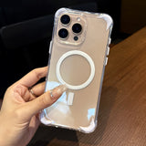 Simple Transparent Magnetic Phone Case For iPhone