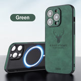 Magnetic Square Leather Shockproof deer Case For iPhone