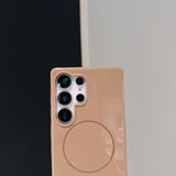 Shiny Simple Thin Circle Magnetic Phone Case For Samsung