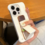 Borderless PC Half-covered Stand Phone Case For iPhone