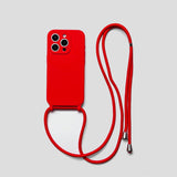 Liquid Silicone Phone Case with Lanyard For iPhone