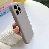 Flat Solid Color Minimalist Liquid Phone Case For iPhone