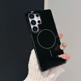 Shiny Simple Thin Circle Magnetic Phone Case For Samsung