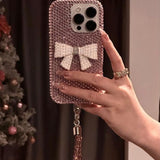 Diamond 3D White Bowknot Drop-resistant Phone Case For iPhone