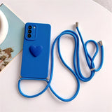 Lanyard Love Heart Silicone Case For Samsung