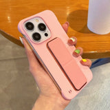 Borderless PC Half-covered Stand Phone Case For iPhone