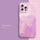 Custodia in silicone con fiori dipinti ad olio per iPhone