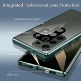 Custodia protettiva in vetro anti-peeping HD con schermo full surround magnetico a 360° in lega metallica per Samsung
