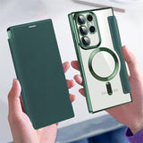 Custodia con slot per scheda magnetica per Samsung Galaxy