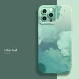 Custodia in silicone con fiori dipinti ad olio per iPhone