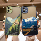 Aesthetic Painted Mountain Scenery Case for iphone