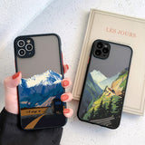 Aesthetic Painted Mountain Scenery Case for iphone