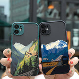 Aesthetic Painted Mountain Scenery Case for iphone