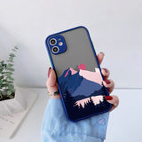 Aesthetic Painted Mountain Scenery Case for iphone