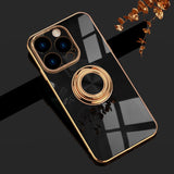 Custodia magnetica con supporto per anello in silicone per iPhone