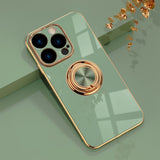 Custodia magnetica con supporto per anello in silicone per iPhone