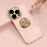 Custodia magnetica con supporto per anello in silicone per iPhone