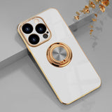 Custodia magnetica con supporto per anello in silicone per iPhone