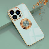 Custodia magnetica con supporto per anello in silicone per iPhone