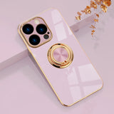 Custodia magnetica con supporto per anello in silicone per iPhone