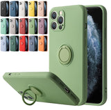 Liquid Silicone Ring Holder Magnetic Case For iPhone