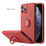 Liquid Silicone Ring Holder Magnetic Case For iPhone