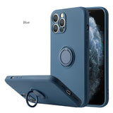 Liquid Silicone Ring Holder Magnetic Case For iPhone