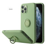 Liquid Silicone Ring Holder Magnetic Case For iPhone