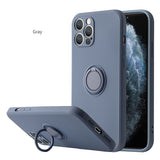 Liquid Silicone Ring Holder Magnetic Case For iPhone