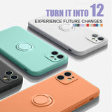 Liquid Silicone Ring Holder Magnetic Case For iPhone