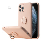 Liquid Silicone Ring Holder Magnetic Case For iPhone